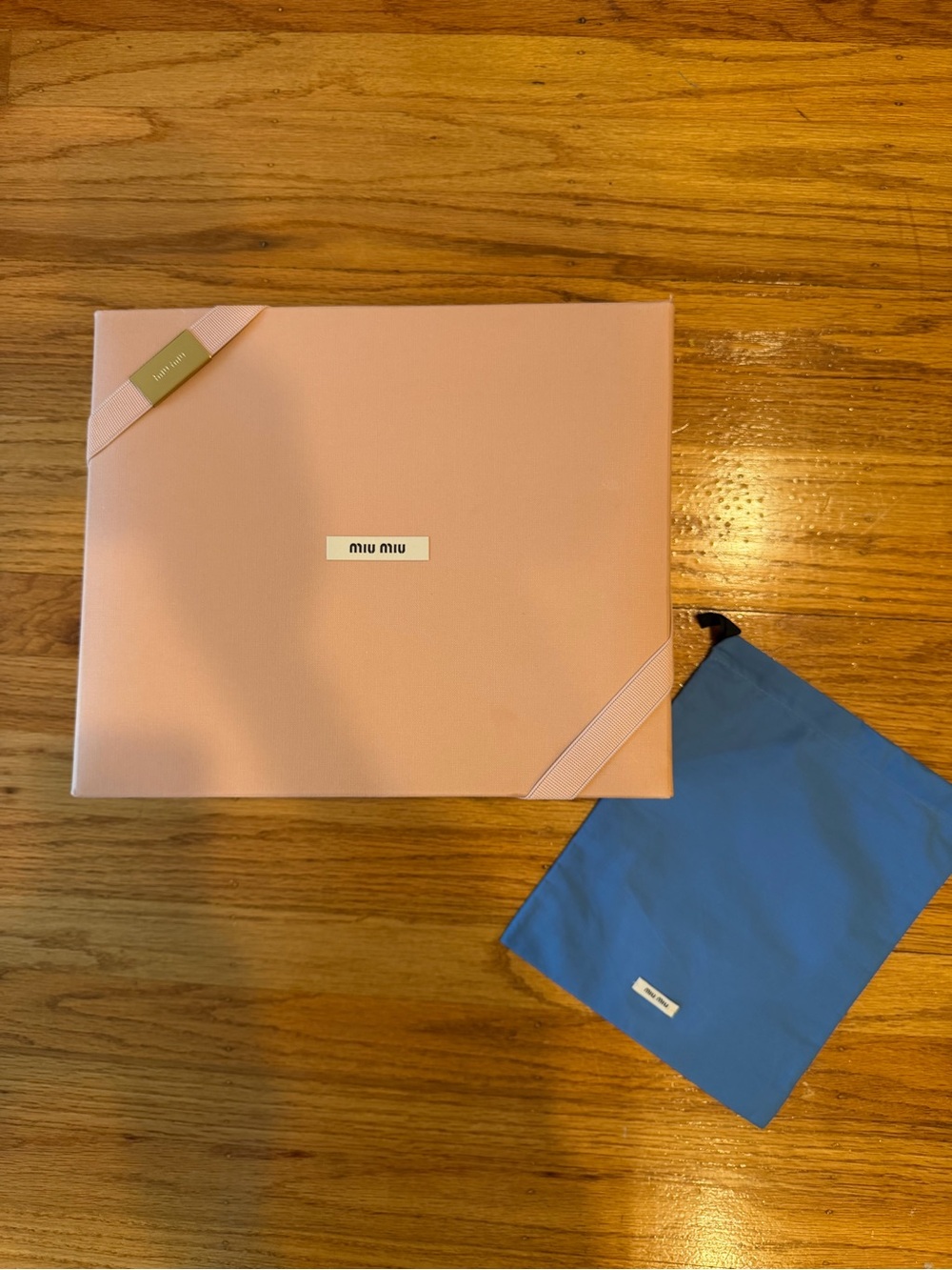 Miu Miu Authentic Box Dust Bag & Logo Ribbon Packaging Set